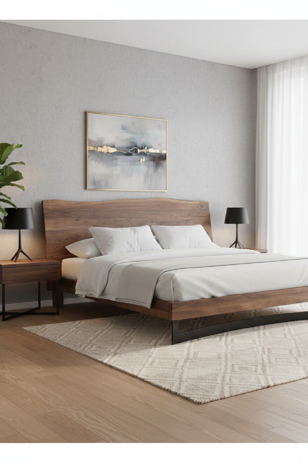 Rustic Natural Acacia Bed | Novi Living Bent | Oroa.com