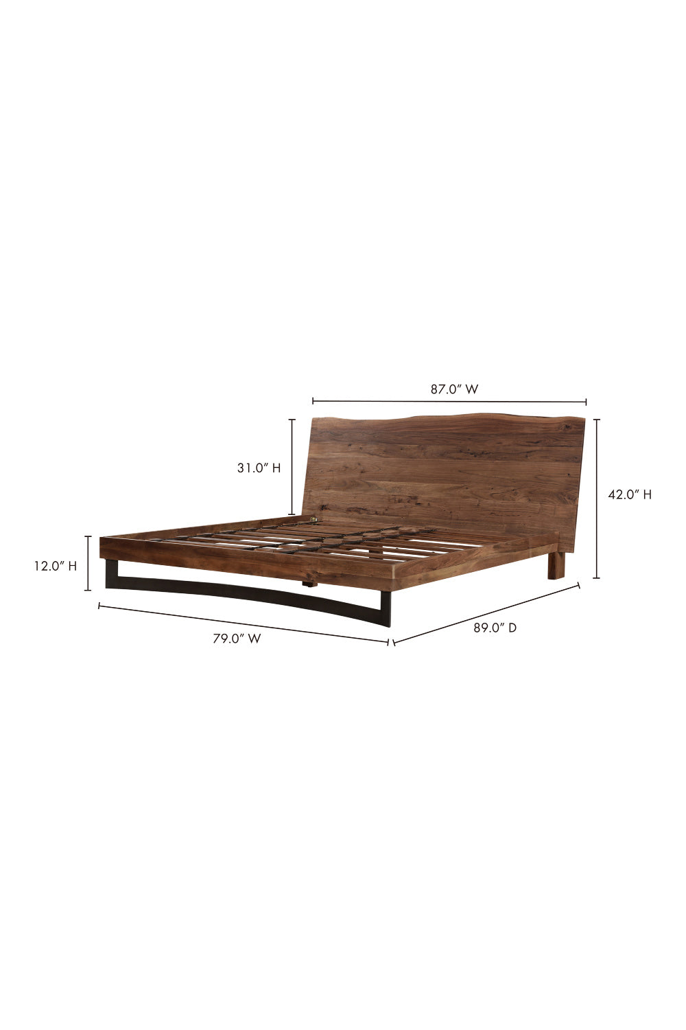 Rustic Natural Acacia Bed | Novi Living Bent | Oroa.com