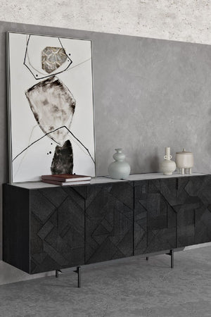   Modern European furniture - Carved Black Mango Wood Sideboard - www.oroa.com | Oroa.com
