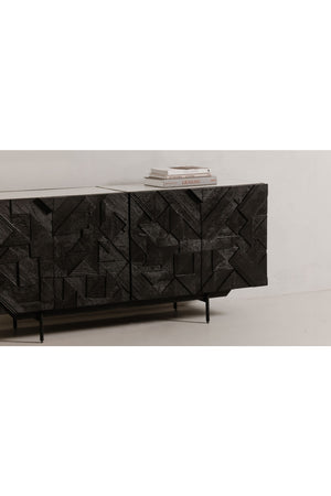   Modern European furniture - Carved Black Mango Wood Sideboard - www.oroa.com | Oroa.com