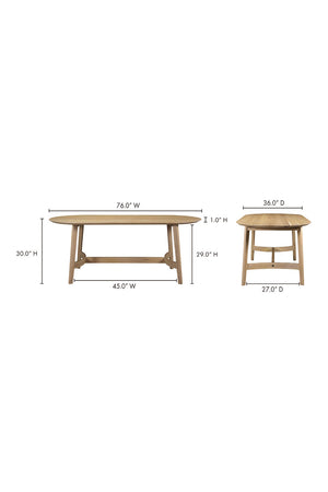 Oak Scandinavian Dining Table S | Novi Living Trie | Oroa.com