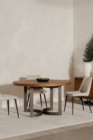 Brown Acacia Round Dining Table | Novi Living Bent | Oroa.com