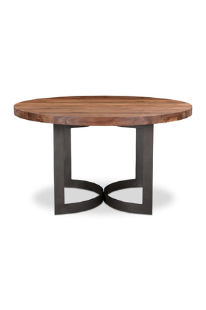 Brown Acacia Round Dining Table | Novi Living Bent | Oroa.com