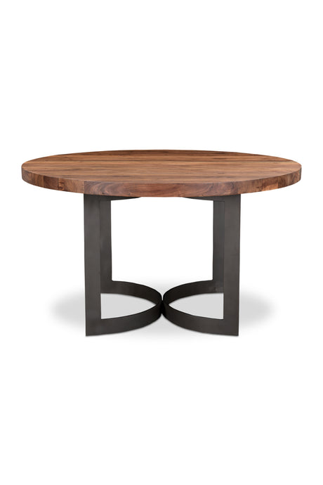 Brown Acacia Round Dining Table | Novi Living Bent | Oroa.com