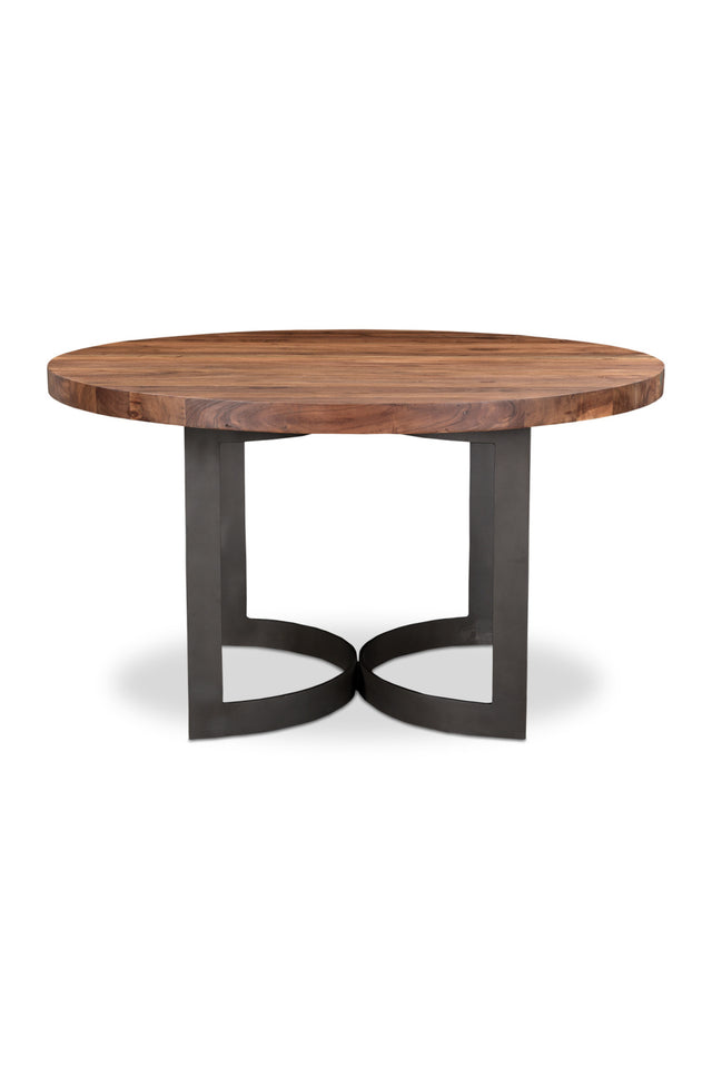 Brown Acacia Round Dining Table | Novi Living Bent | Oroa.com