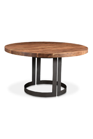 Brown Acacia Round Dining Table | Novi Living Bent | Oroa.com
