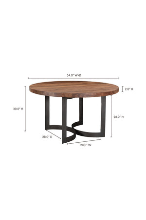 Brown Acacia Round Dining Table | Novi Living Bent | Oroa.com