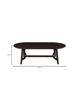 Modern European furniture - Brown Oak Oval Coffee Table - www.oroa.com