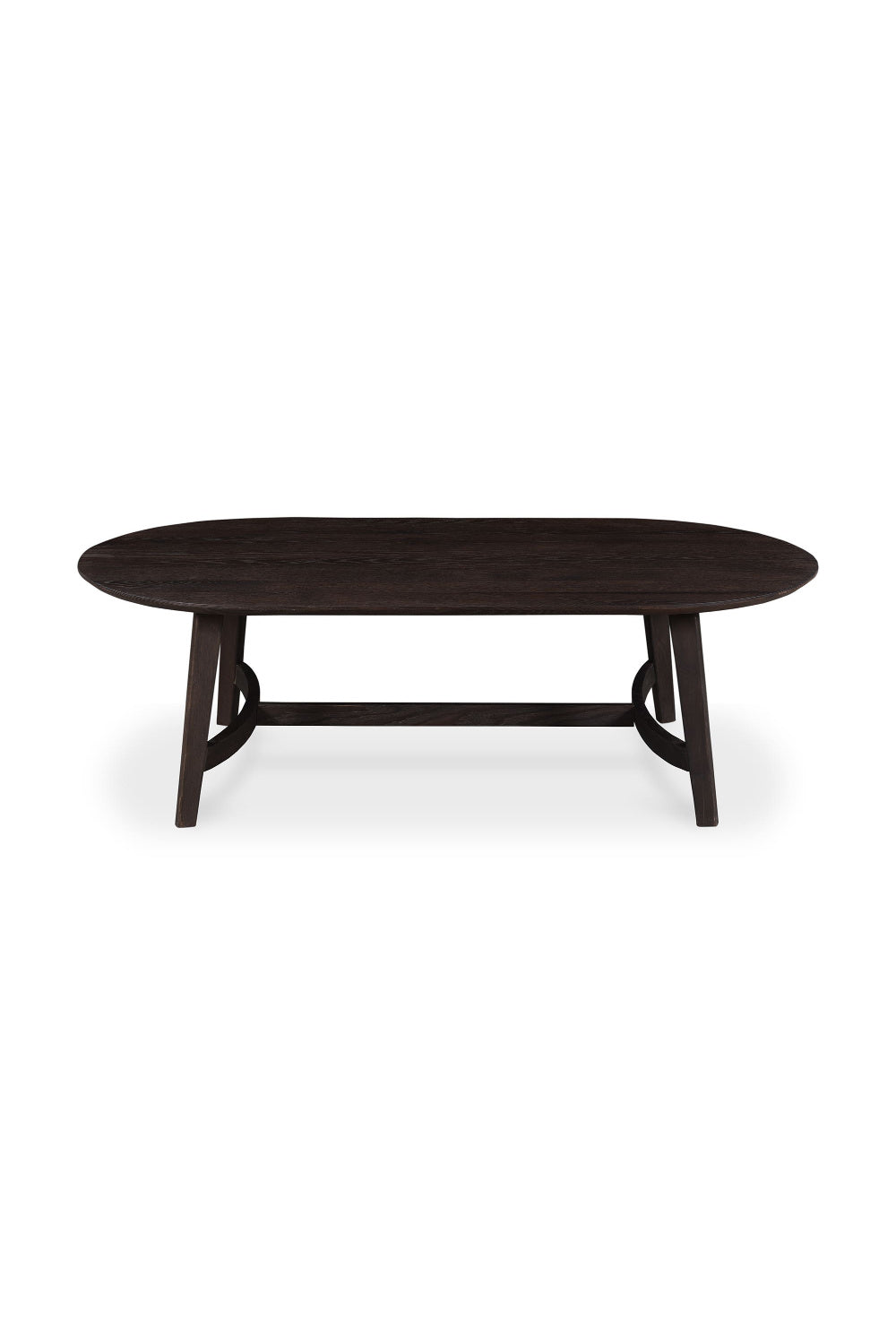 Modern European furniture - Brown Oak Oval Coffee Table - www.oroa.com