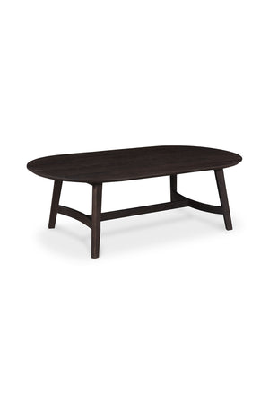 Modern European furniture - Brown Oak Oval Coffee Table - www.oroa.com