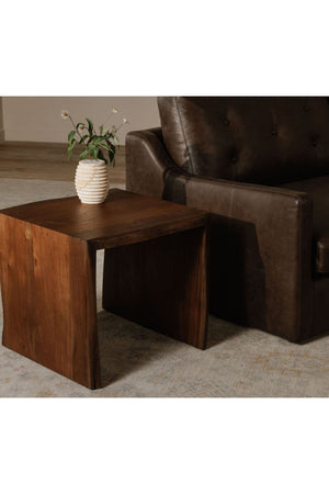 Modern European furniture - Brown Acacia Side Table - www.oroa.com