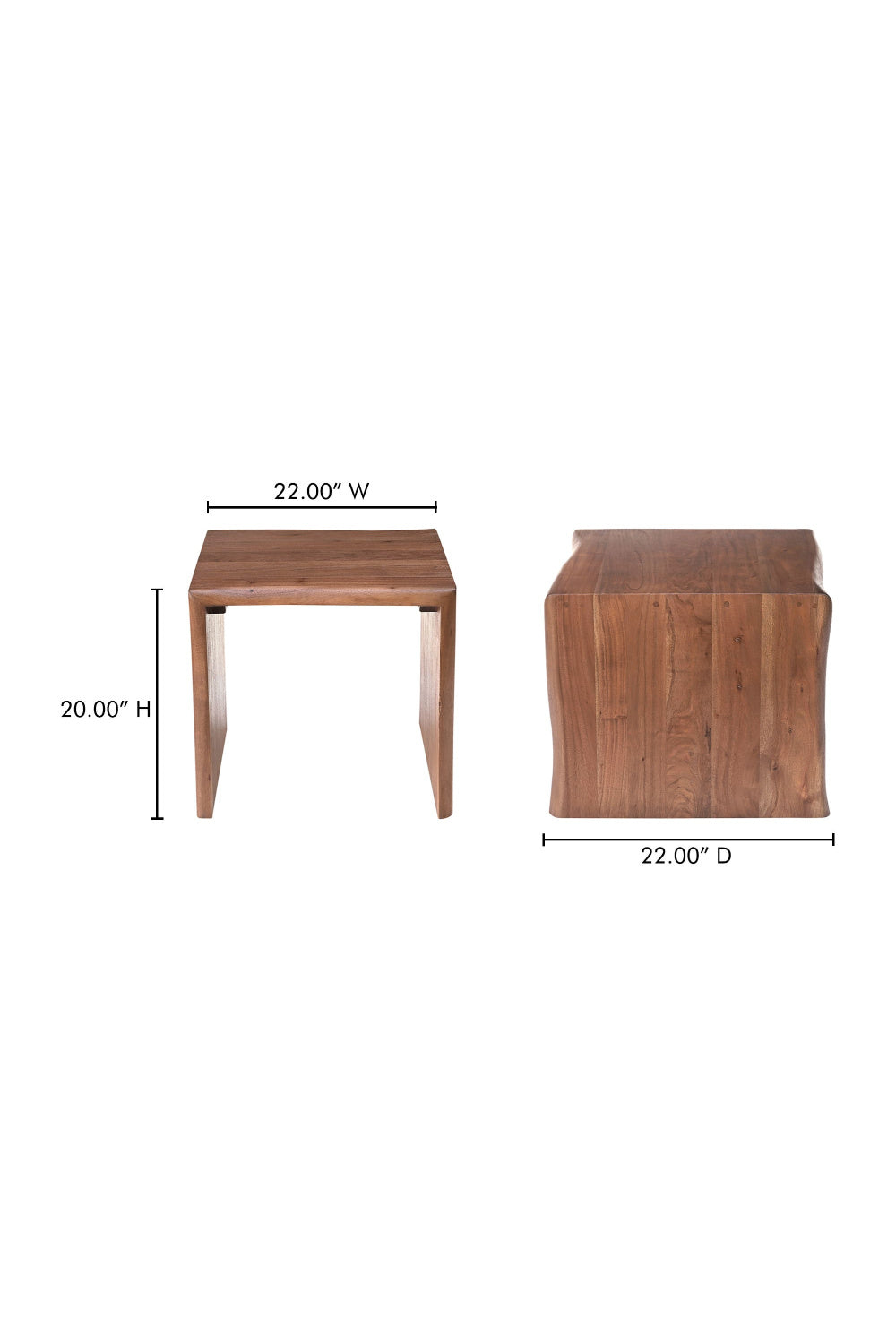Modern European furniture - Brown Acacia Side Table - www.oroa.com