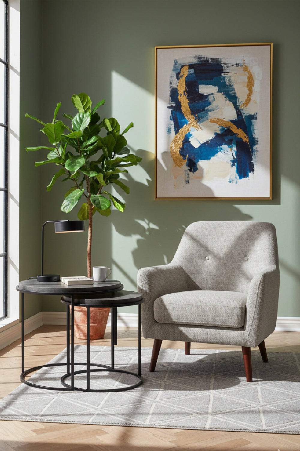 Modern European furniture - Black Lava Stone Nesting Tables (2) - www.oroa.com