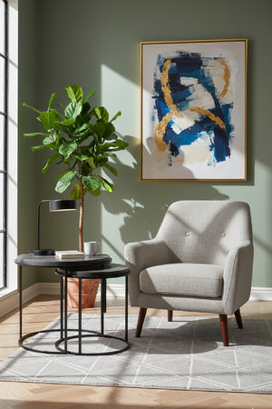 Modern European furniture - Black Lava Stone Nesting Tables (2) - www.oroa.com