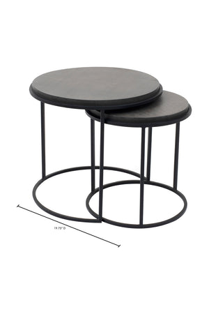Modern European furniture - Black Lava Stone Nesting Tables (2) - www.oroa.com