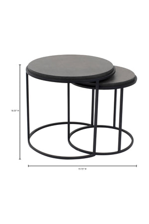 Modern European furniture - Black Lava Stone Nesting Tables (2) - www.oroa.com