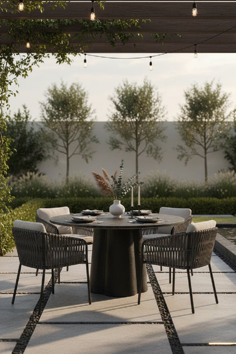 Modern European furniture - Black Terrazzo Indoor/Outdoor Dining Table - www.oroa.com