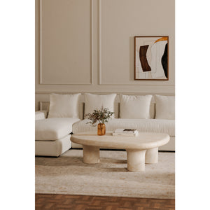 Modern European furniture - Travertine Look Indoor/Outdoor Coffee Table - www.oroa.com