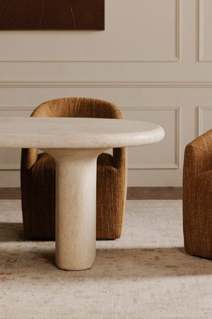 Modern European furniture - Beige Concrete Outdoor Dining Table - www.oroa.com