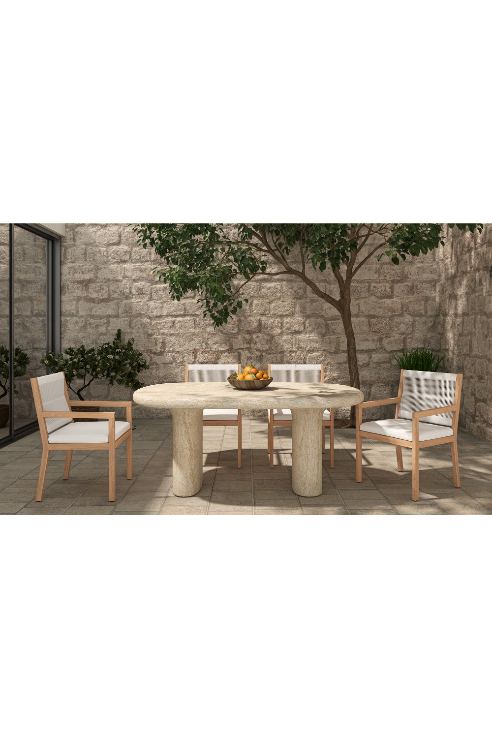 Modern European furniture - Beige Concrete Outdoor Dining Table - www.oroa.com