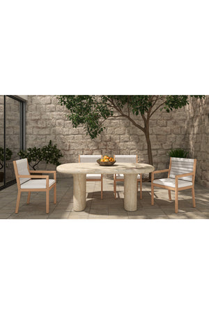 Modern European furniture - Beige Concrete Outdoor Dining Table - www.oroa.com
