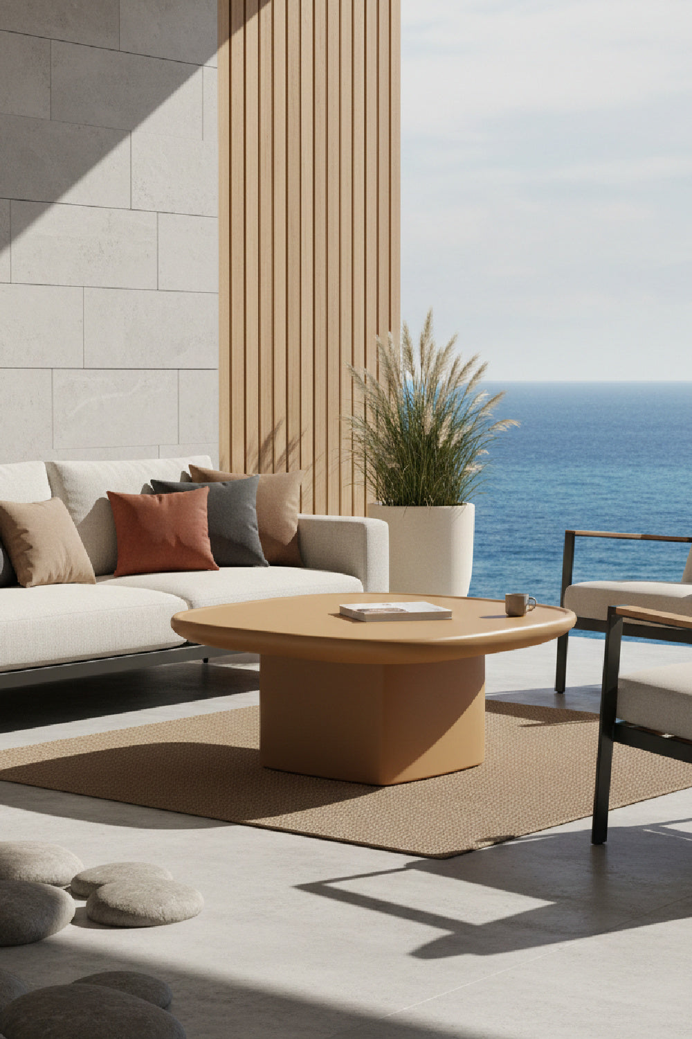 Oval Concrete Outdoor Coffee Table | Novi Living Manon | Oroa.com