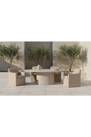   Concrete Oval Outdoor Dining Table | Oroa.com