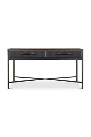 Modern European furniture - Black Vegan Leather Console Table - www.oroa.com