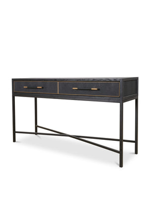 Modern European furniture - Black Vegan Leather Console Table - www.oroa.com