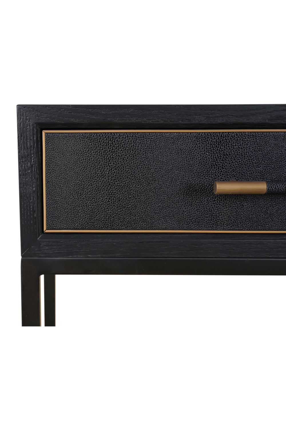 Modern European furniture - Black Vegan Leather Console Table - www.oroa.com