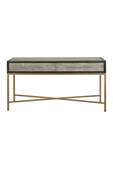 Modern European furniture - Gray Shagreen 2-Drawer Console Table - www.oroa.com