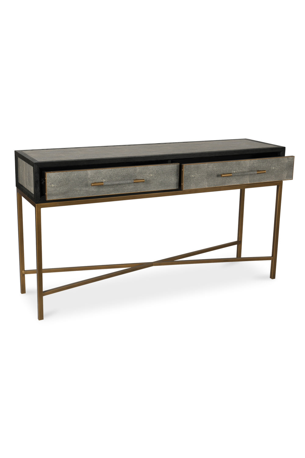 Modern European furniture - Gray Shagreen 2-Drawer Console Table - www.oroa.com
