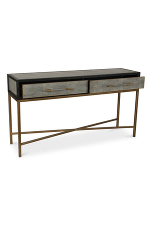 Modern European furniture - Gray Shagreen 2-Drawer Console Table - www.oroa.com