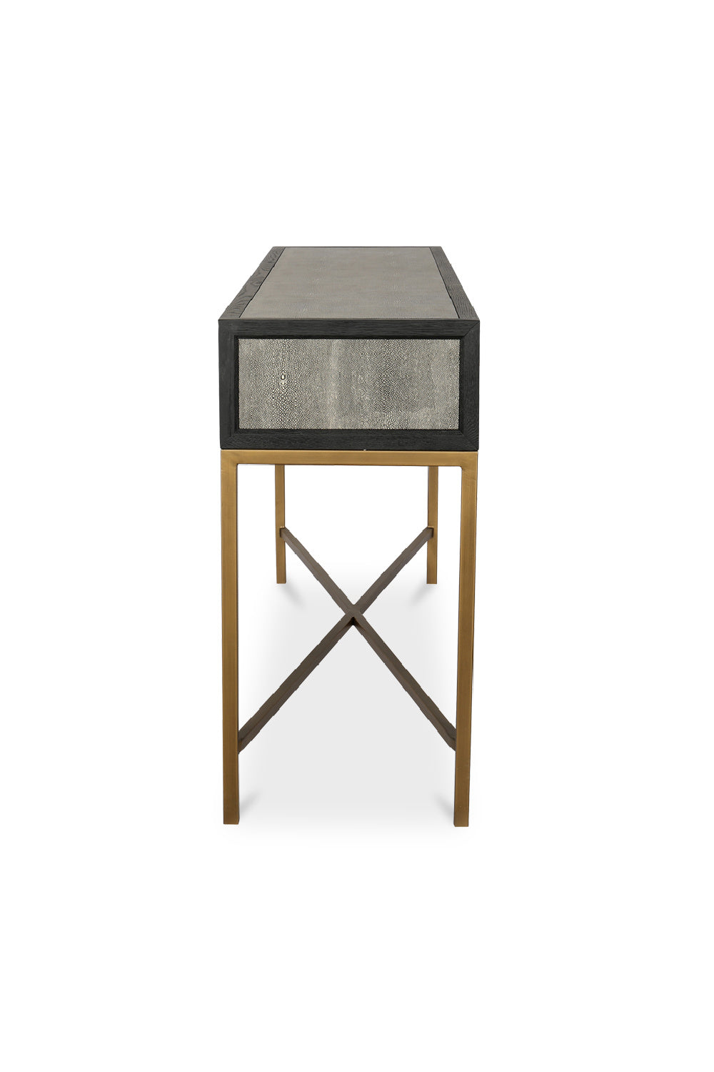 Modern European furniture - Gray Shagreen 2-Drawer Console Table - www.oroa.com