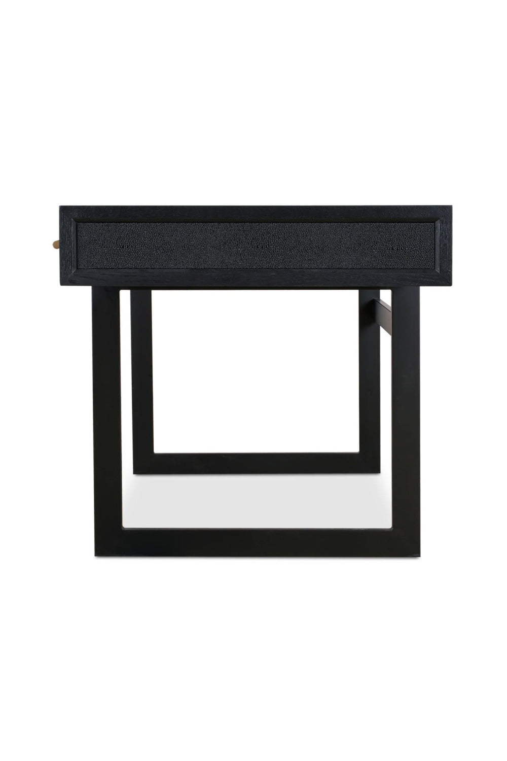   Modern European furniture - Black Vegan Leather 3-Drawer Desk - www.oroa.com | Oroa.com