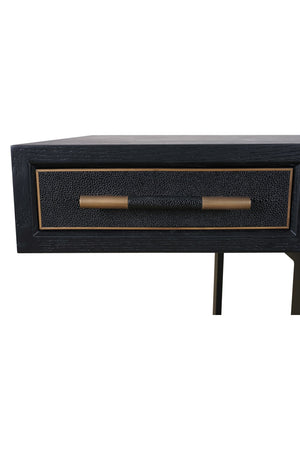   Modern European furniture - Black Vegan Leather 3-Drawer Desk - www.oroa.com | Oroa.com