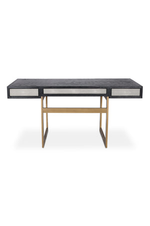 Modern European furniture - Gray Shagreen 2-Drawer Desk - www.oroa.com