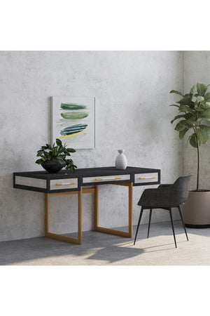 Modern European furniture - Gray Shagreen 2-Drawer Desk - www.oroa.com