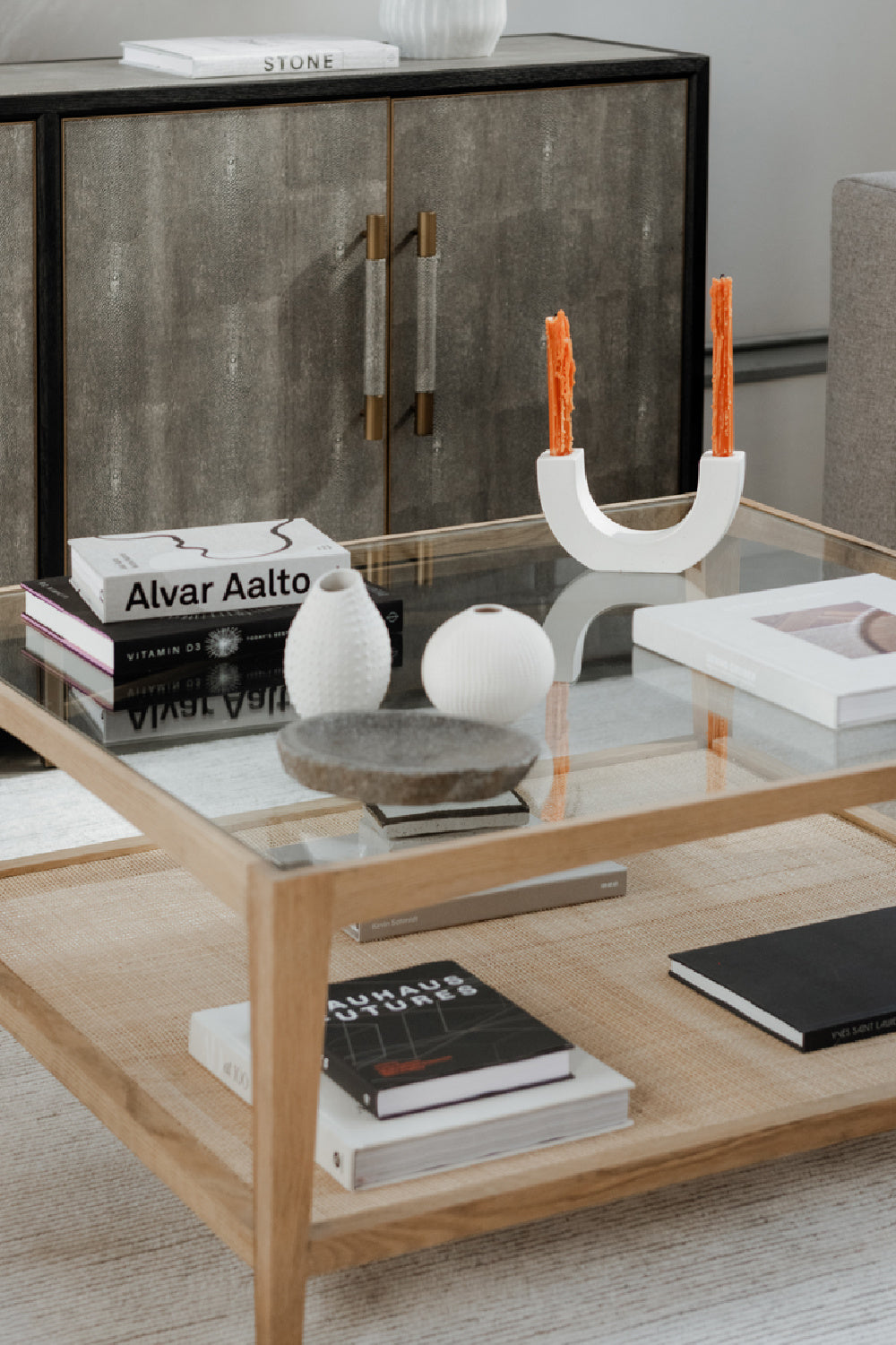   Modern European furniture - Glass & Cane Coffee Table - www.oroa.com | Oroa.com