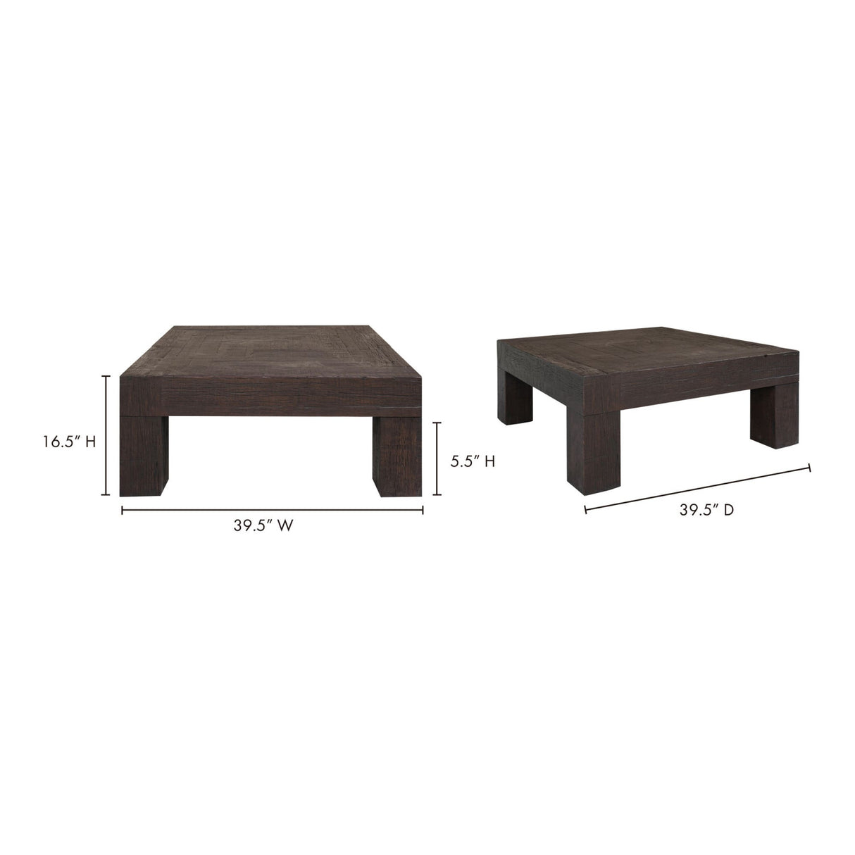 Solid Oak Square Coffee Table | Novi Living Evander | Oroa.com