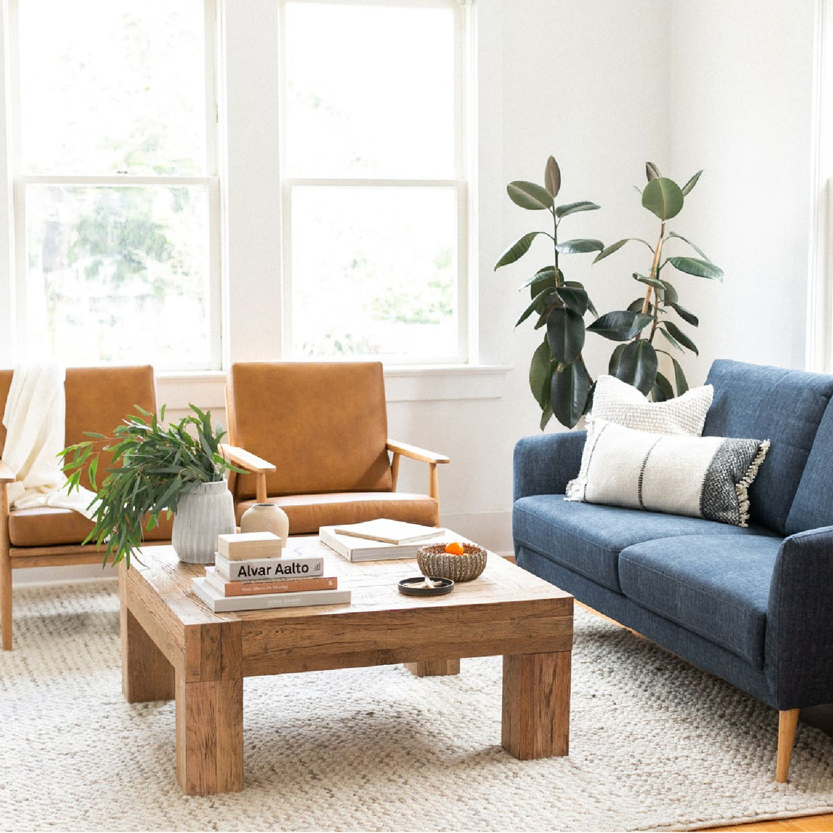 Solid Oak Square Coffee Table | Novi Living Evander | Oroa.com