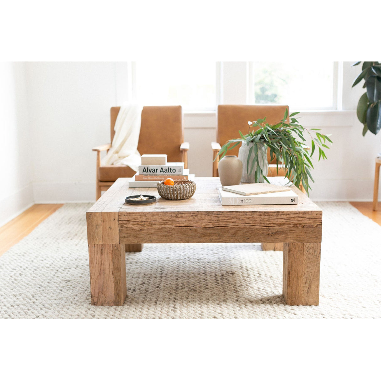 Solid Oak Square Coffee Table | Novi Living Evander | Oroa.com