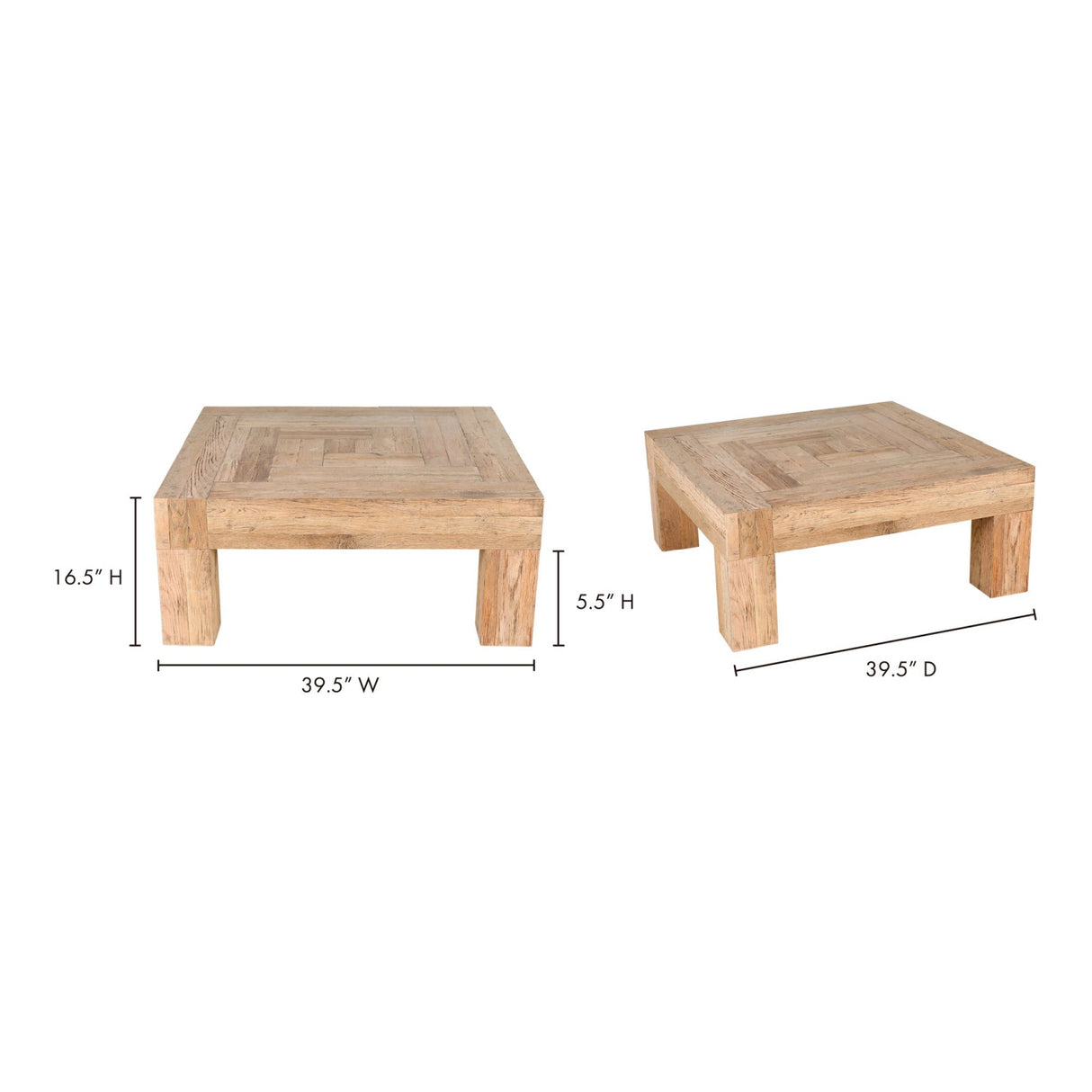 Solid Oak Square Coffee Table | Novi Living Evander | Oroa.com