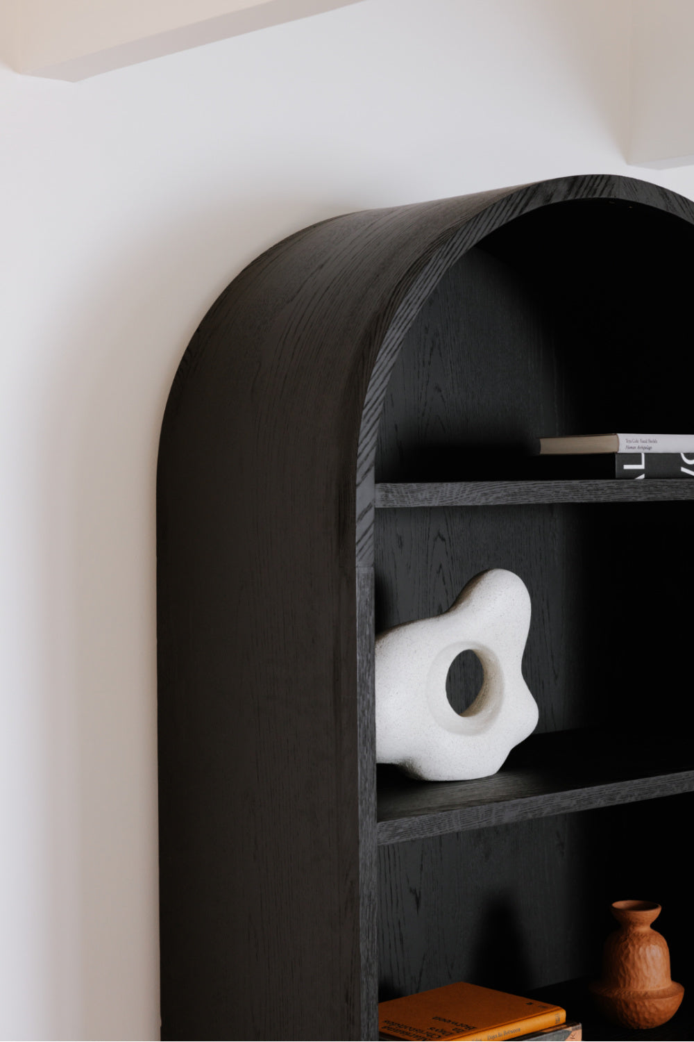 Modern European furniture - Black Oak Arched Cabinet - www.oroa.com