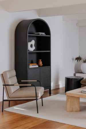 Modern European furniture - Black Oak Arched Cabinet - www.oroa.com