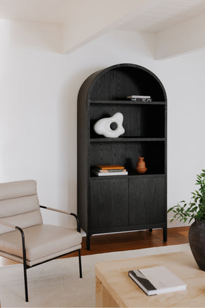 Modern European furniture - Black Oak Arched Cabinet - www.oroa.com