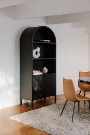 Modern European furniture - Black Oak Arched Cabinet - www.oroa.com