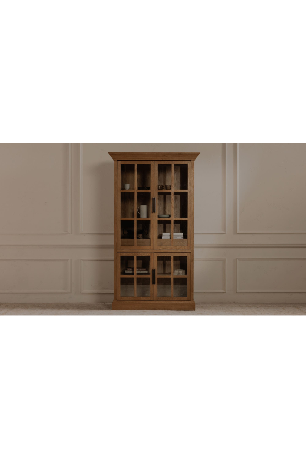 Oak 4-Door Tall Cabinet | Novi Living Raymond | Oroa.com