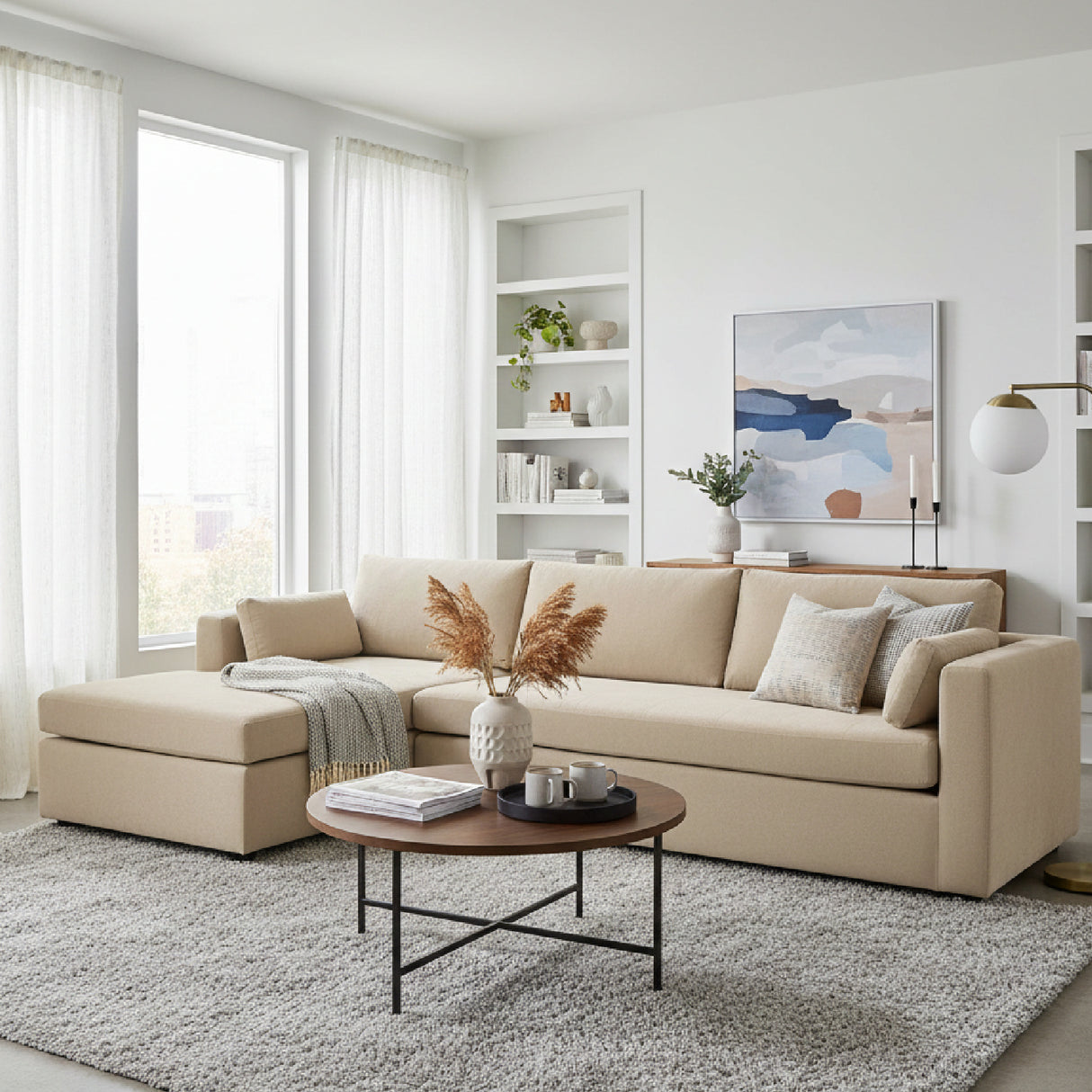   Modern European furniture - Sectional Sofa with Storage Chaise - www.oroa.com | Oroa.com