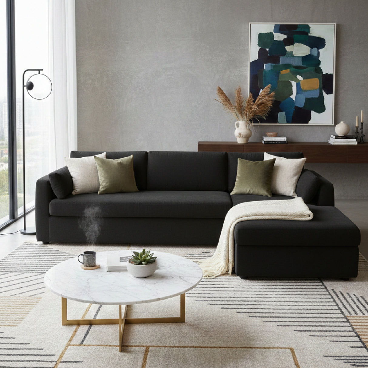   Modern European furniture - Sectional Sofa with Storage Chaise - www.oroa.com | Oroa.com